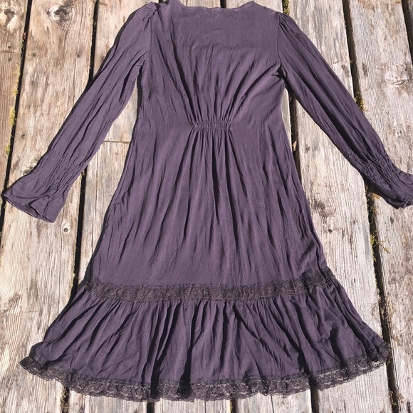 Boho grey crinkle dress - Picture 6 of 7